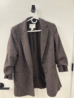 H&M brown tweed blazer